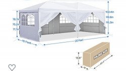 875829FE 5ADE 48CE B3B6 8254D619251F 1661749896 10x20 pop up canopy (sidewalls extra)