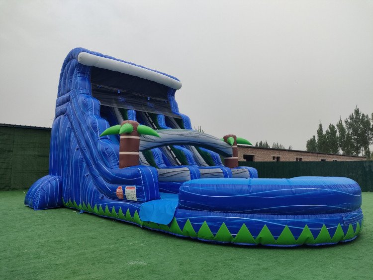 Big blue 19 ft dual lane waterslide 19’Hx15’Wx30’L